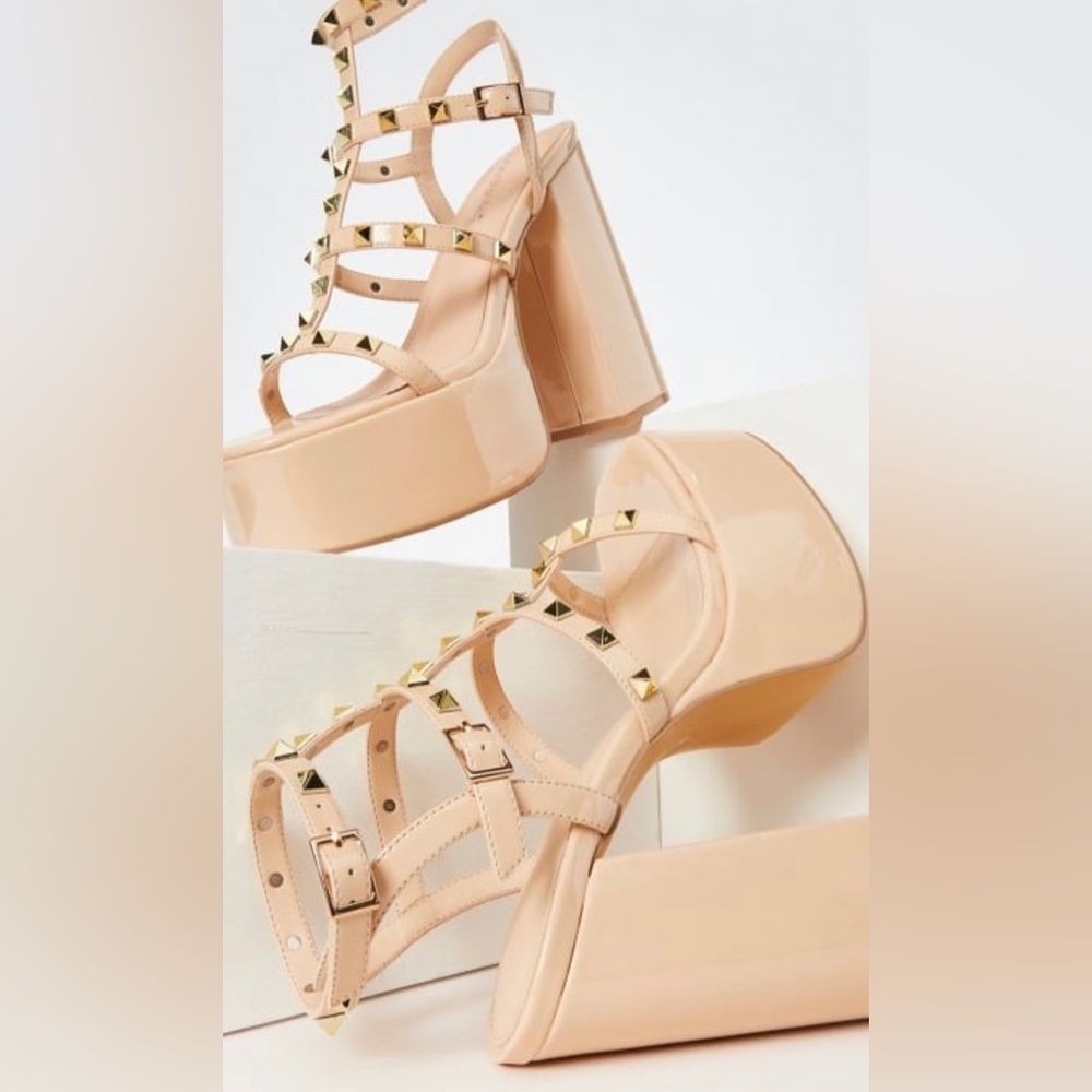 Nude Platform Heeled Sandals NWT Hot